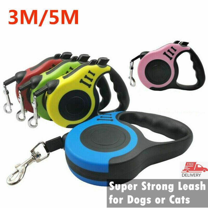 

5M Durable Dog Leash Automatic Retractable Nylon Cat Lead Extending Puppy Walking Running Lead Roulette For Dogs Strong Leash