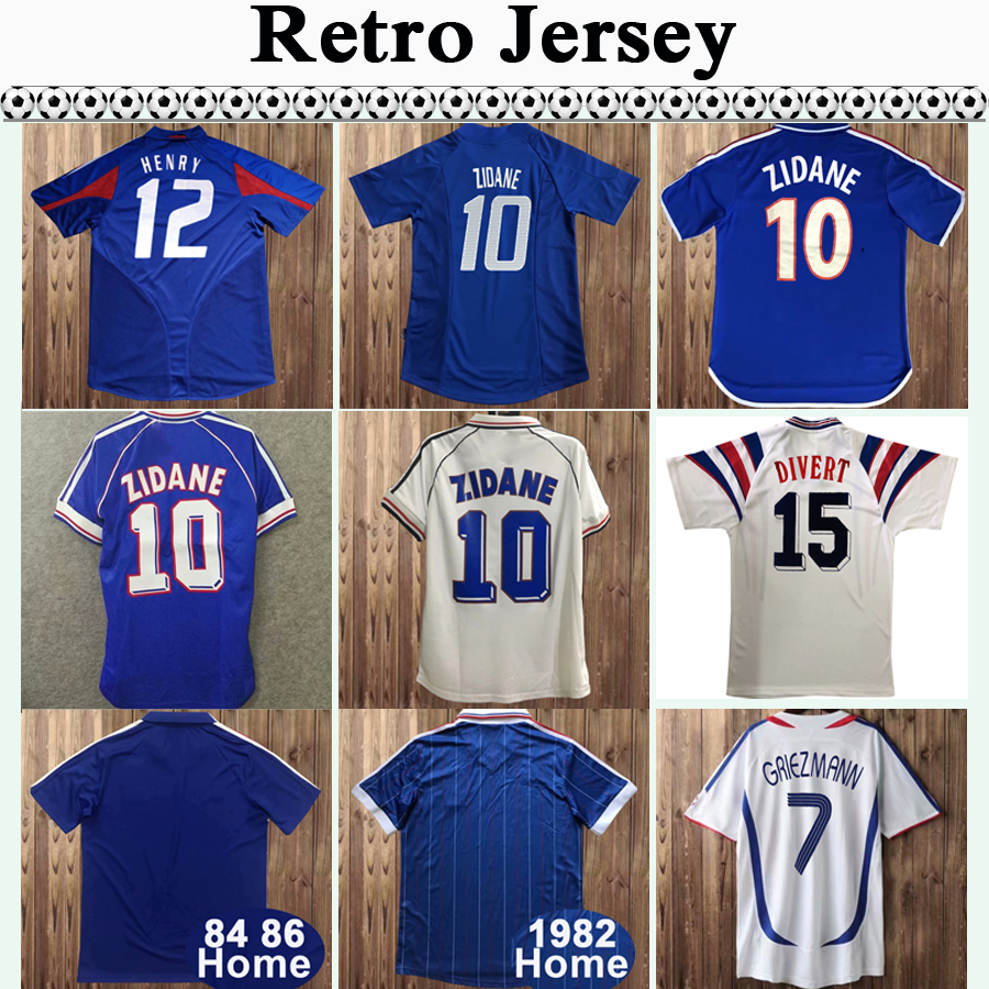 

2006 1998 Retro ZIDANE HENRY Mens Soccer Jerseys MALOUDA MAKELELE Home Away Football Shirt National Team Short Sleeve Uniforms, Fg985 1984 1986 home