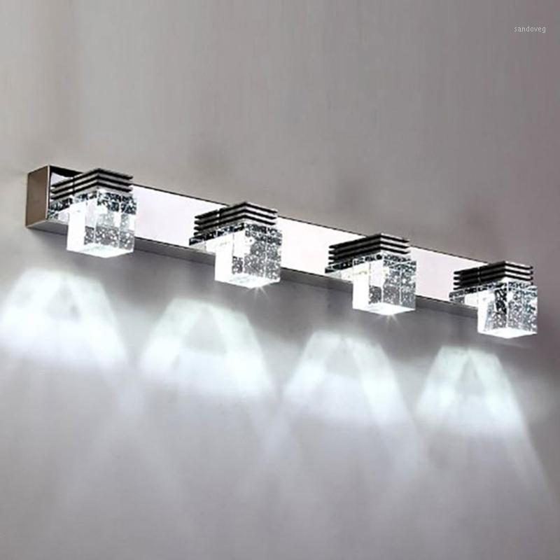 

110V 220V 12W 61cm LED Crystal Bathroom Lights Clear Crystal Rain Drop Lampshade Mirror Lamp Makeup Vanity led Wall Sconces1
