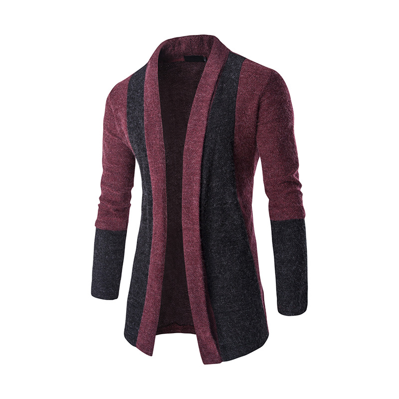 

2020 Brand New Men's Jackets Casual Splicing Cardigan Sweater Knitwear Overcoat for Male Sweater Jacket Clothing, Dark grey