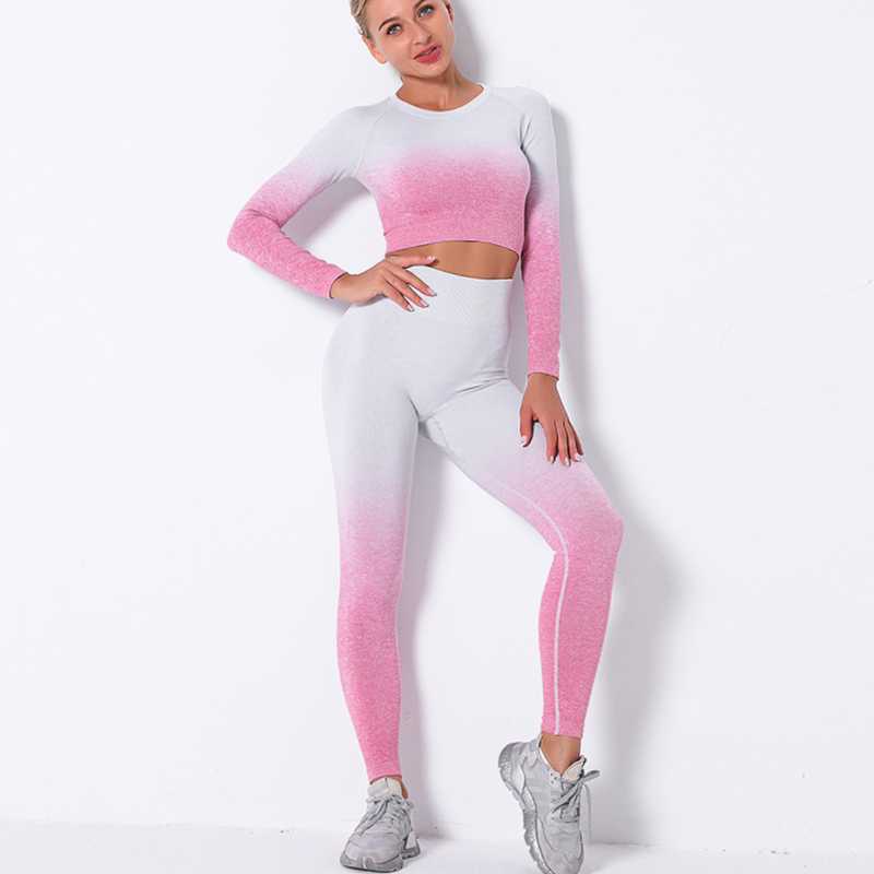 

Best Selling Fitness Long Sleeve And Leggings Gym Clothing Workout Seamless Yoga Set, Black pants