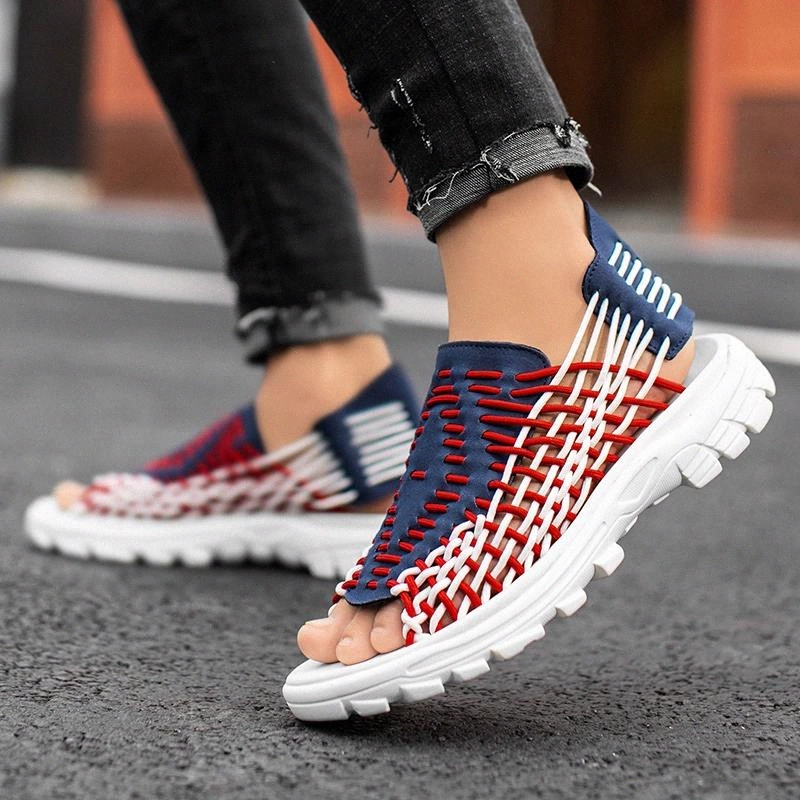 

Fashion Breathable Men's Summer Sandals Slip-On Men Gladiator Sandals Comfortable PU Sole Men's Roman Big Size -45 #6b7y, Black