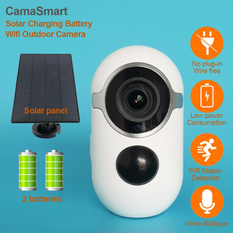 

Rechargeable Solar Powered Outdoor Wifi Security Camera Charging 1080P Waterproof IP Wire Free Surveillance Smart Life Home