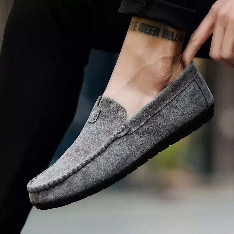 

England Men's Casual Shoes Suede Driving Shoes Loafers Spring/Autumn New Fashion Low-top Simple Breathable Man Slip-On #WC39