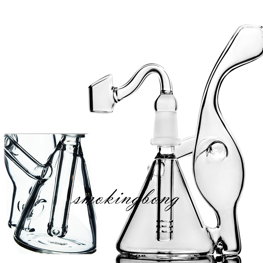 

16cm Small Bong Mini Oil Rigs Recycler Dab Smoking Glass Water Pipe Accessories Heady Glass Water Bongs Hookahs Ash catcher With 14mm