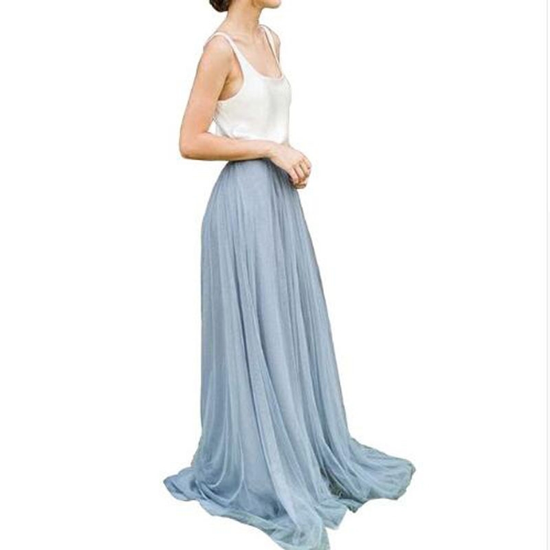 

U-SWEAR Maxi Long Tulle Summer Plus Size wedding Bridesmaid Autumn Tutu Skirt For Women Drop Y200326, As picture