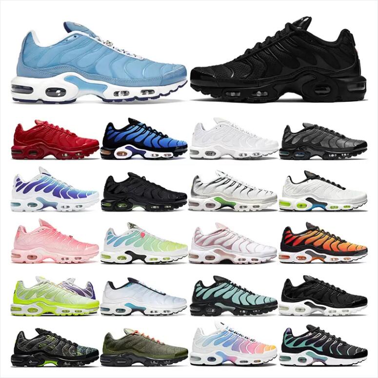

tn plus running shoes mens black White University Blue Hyper Pastel Aqua Purple Reverse Sunset women Breathable sneakers trainers outdoor sports fashion size 36-46