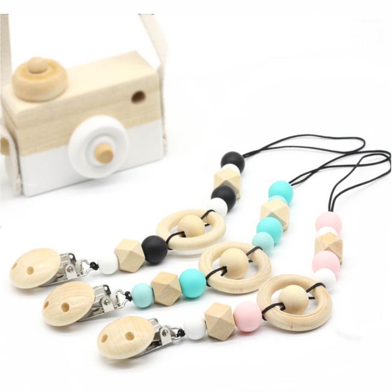 

New Baby Pacifier Clip Chain Dummy Holder Nipples Children Pacifier Clips Teether Teething Toy Cartoon Wooden Bracket1