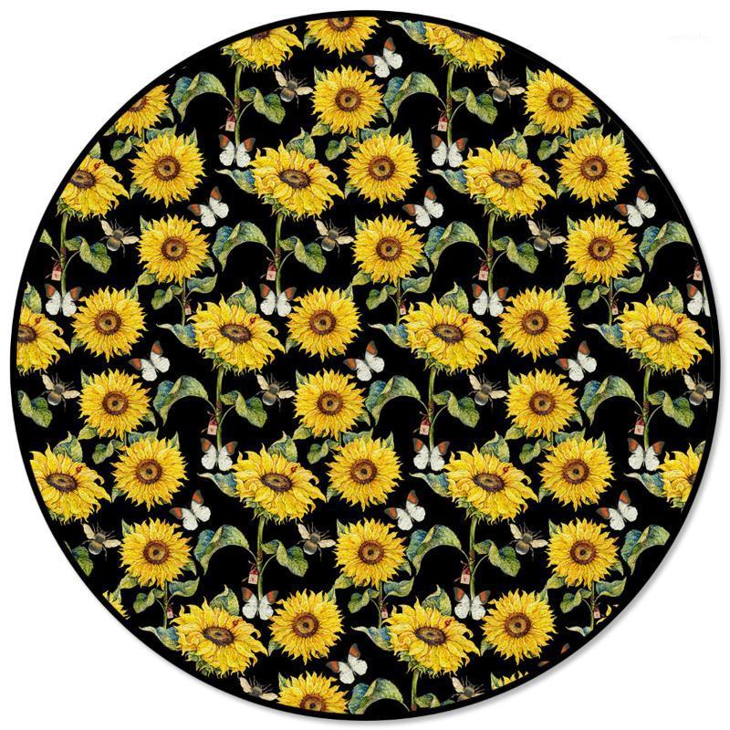 

Sunflower Flower Bee Butterfly Carpet Kids Room Area Rugs Modern Anti-slip Floor Mat For Bedroom Living Room Home Decor1, As pic