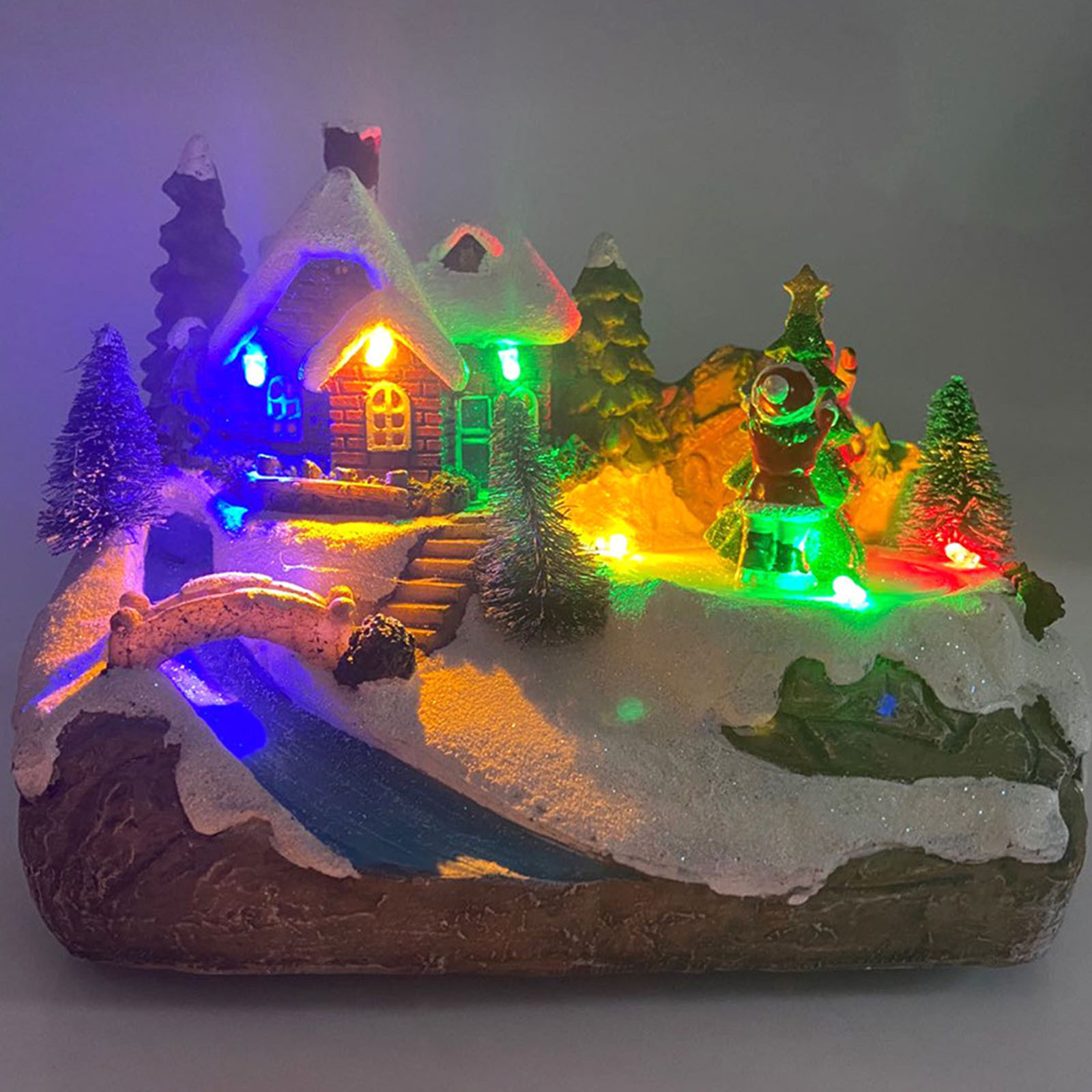 

1 Pc Of Luminescent Small House Music LED Light Driven Lighting Christmas Resin Christmas Scene Village Cottage Town Decor 201127
