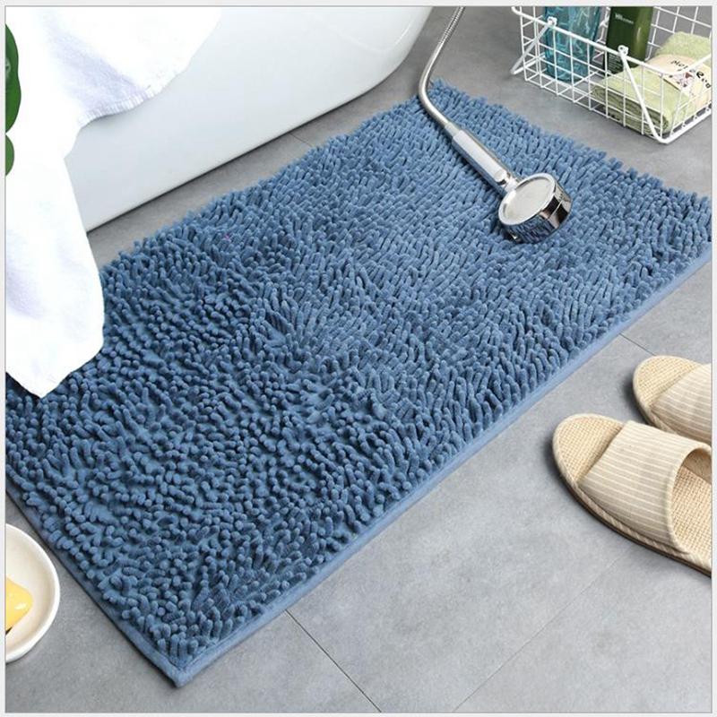 

Chenille Bathroom Rug Silicone Absorbent Non-slip Home Mat in the Bathroom Soft Plush Floor Carpet for Bathtub Balcony, Camel