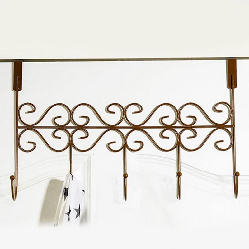 

5 Hooks Over Door Bathroom Hook Iron Cabinet Back Hook Coat Clothes Home Bathroom Rack Holder Storage Supplies1
