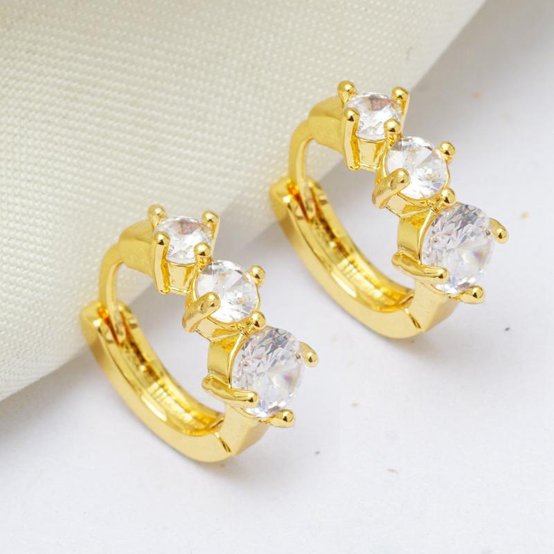 

6 Colors Geometric Cubic Zirconia Fashion Gold Hoops Earrings for Women New Jewelry 2020