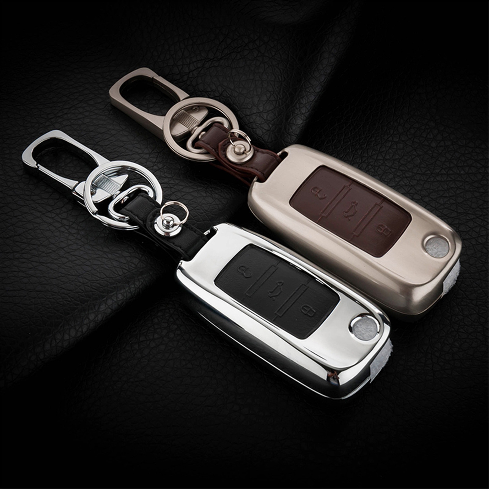 

Accessories For VW Golf MK6 Tiguan Passat Scirocco Beetle Polo Fold Key Case Holder Bag Shell Keyfob Box Keyring Keychain 3 Buttons