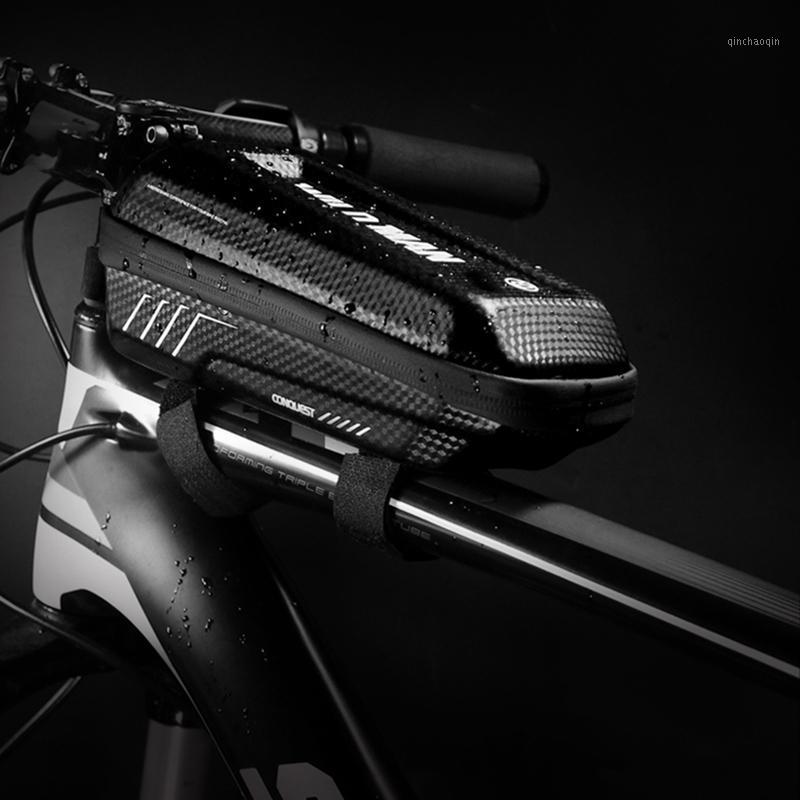 

Mountain Bike Front Tube Frame Bag Large Capacity Hard Shell Rainproof Storage Case Outdoor Cycling Bicycle Repairing Accessorie1, As pic