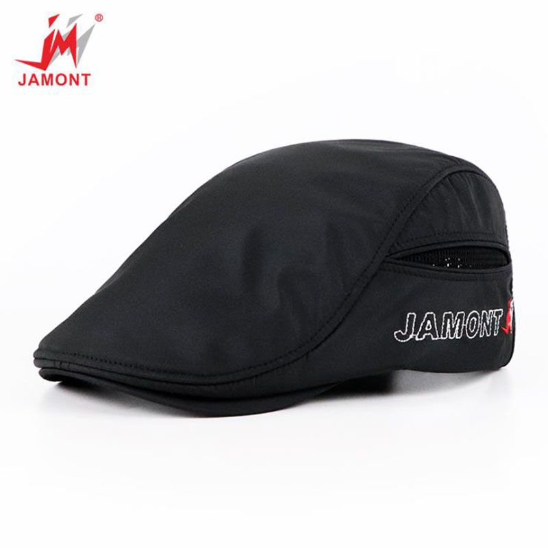 

JAMONT Adjustable Beret Caps Outdoor Sun Breathable Bone Brim Hats Womens Mens Herringbone Solid Flat Berets Cap Hat, As shown
