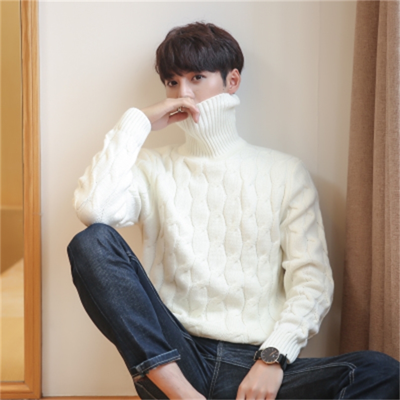 5XL Men Turtleneck Sweater Thick Knitted Pullover Winter Sweater Male High Turtle Neck Plus Size Mens Coats Black White Red 4XL 211221-image-747630117