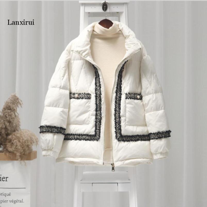 

Women Vintage Style Thick Fake Jacket White coatton coat Short Winter Warm Coats Female Outwear, Beige