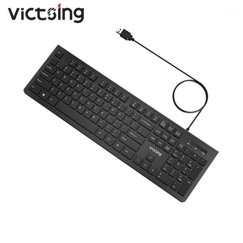 

VicTsing PC206 Wired Keyboard Portable Slim Membrane Chiclet Keyboard 104 Keycaps For Tablet Desktop Laptop PC Computer1