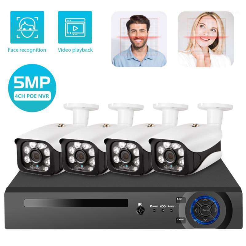 

FUERS 4CH POE NVR 5MP HD Camera H.265 Security Camera System IP66 Waterproof Surveillance CCTV Kit Video Recorder Face Record1