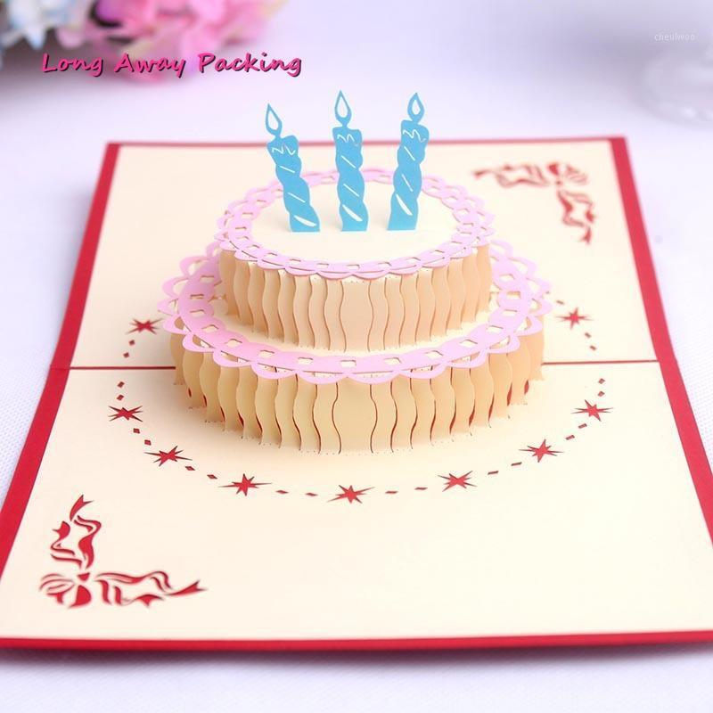 

Birthday Cake 3D UP Cards Valentines Day Gift Postcard with Envelope Wedding Invitation Greeting Cards Anniversary1
