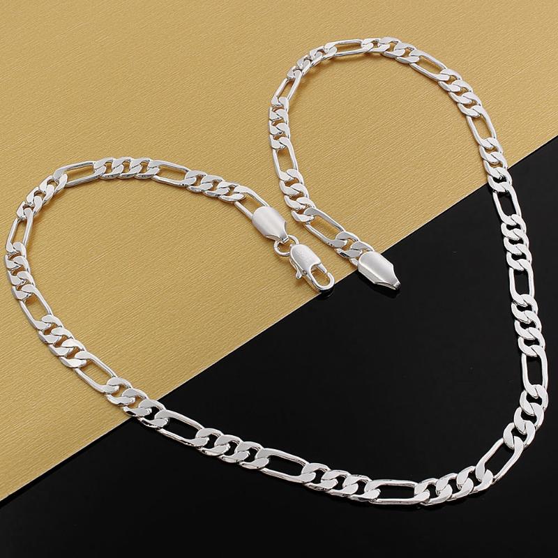 

925 Silver Necklace Three Rooms One Ferrero Necklace Silver Chain Men&Women Fashion Classic Jewelry 4MM