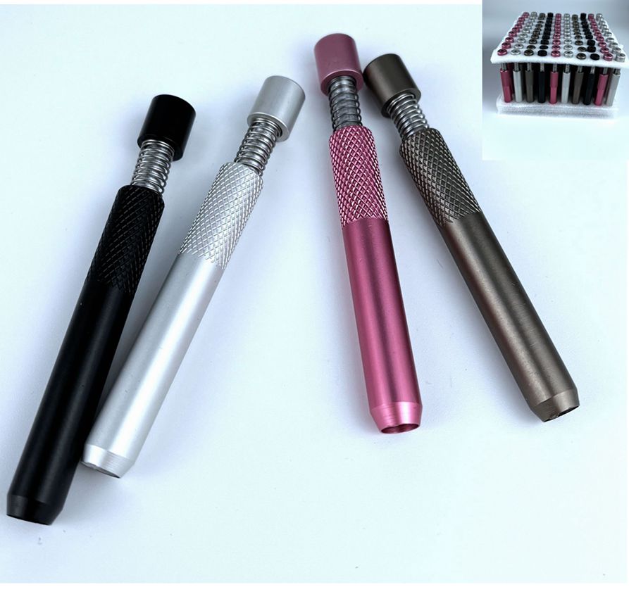 

Portable Metal One Hitter Metal One Hitter Bat w Spring 78MM Aluminum Smoking Herb Pipe Cigarette Dugout Pipes Tobacco Herb Pipe Accessories