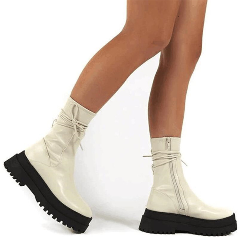 

Women's Boots 2021 Winter Plus Velvet Round Head Horse in Side Tube Zipper Casual Shoes Vhiz, 328-01