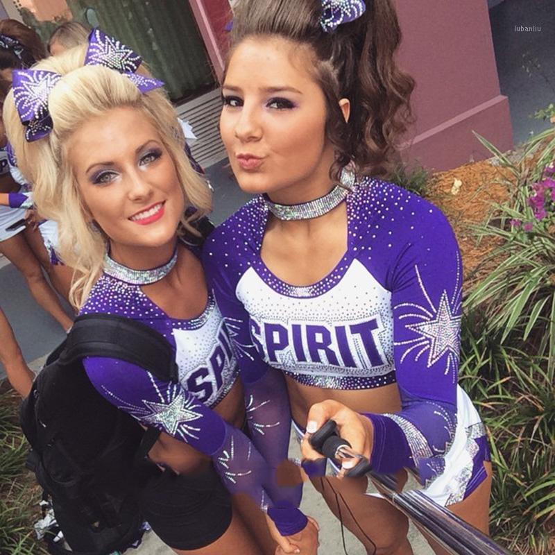 

5sets Long Sleeve Style Girls Cheerleader Uniform Cheerleader Costume pick size pick style1