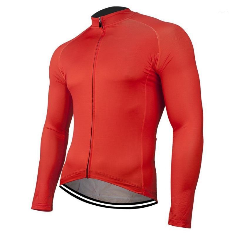 

2020 Men Cycling Jersey Long sleeve Bike MTB Road Mountain Race Tops Bicycle Shirt Clothing - Black Red Orange Blue1, Photo style