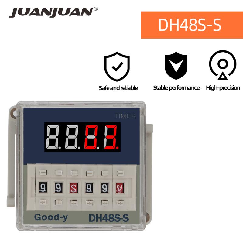 

DH48S-S Time Relay Digital Display Counter Repeat Cycle Programmable Switch Delay Timer with Socket Base AC 220V 110V DC 24V 12V
