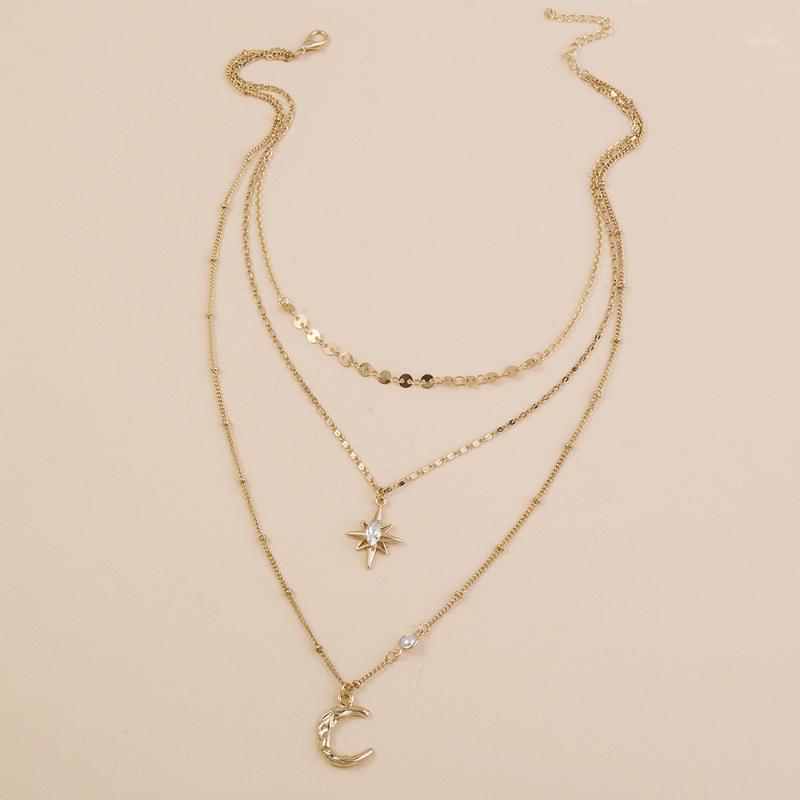 

Moon Layered Necklaces Alloy Girls Star Party Charm Necklace For Women1