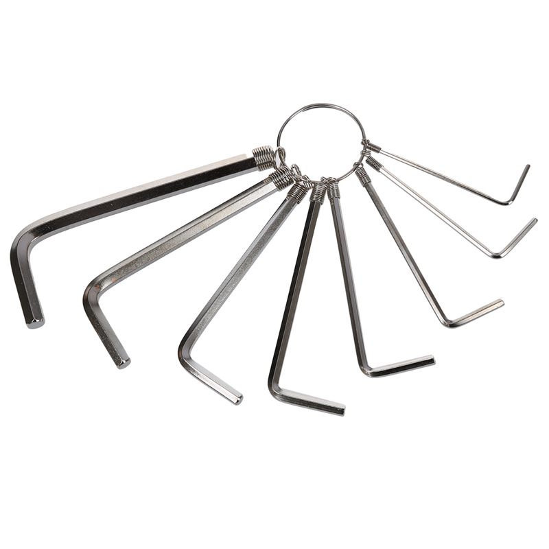 

1.5mm to 6mm Metric L Design Hex Key Wrench Tool Keyring 8 in 1