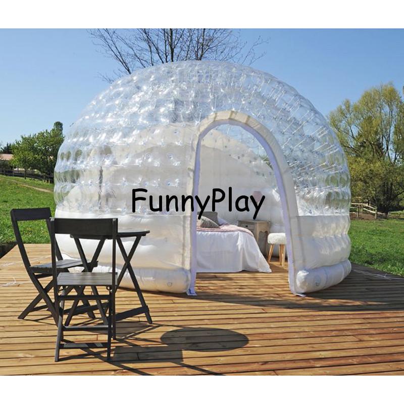 

inflatable bubble tent with free CE/UL blower inflatable half clear double layer camping star tent,inflatable rest tent