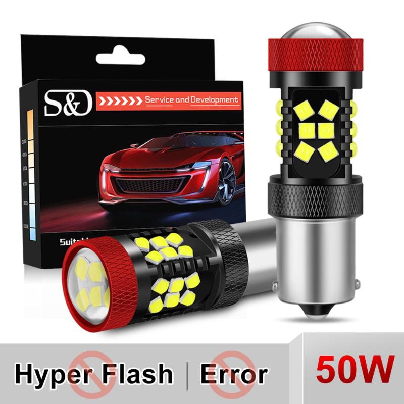 

2Pcs P21W LED Canbus Py21W BAU15S BA15S BAY15D 1156 P21/5W LED Bulb No Hyperflash R5W Turn Signal Car Lights Lamp White Yellow, As pic