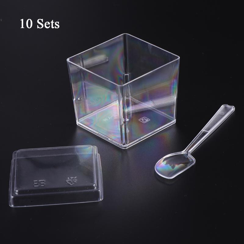 

120ML 150ML Mini Dessert Cups With Lids And Spoon Appetizer Bowl Spoons Glasses Parfait Tumblers For Cake Shop Restaurant Bar