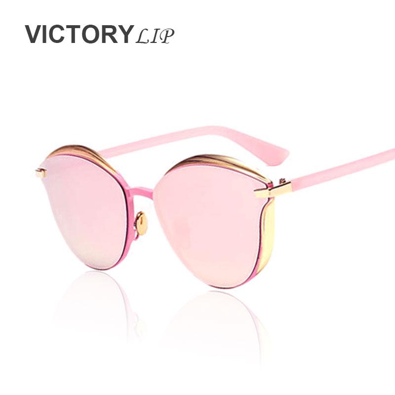 

VictoryLip New 2020 Vintage Style Cat eye Brand Designer Small Size Italy Sunglasses women Mirror UV400 Sun glasses Lady Eyewear