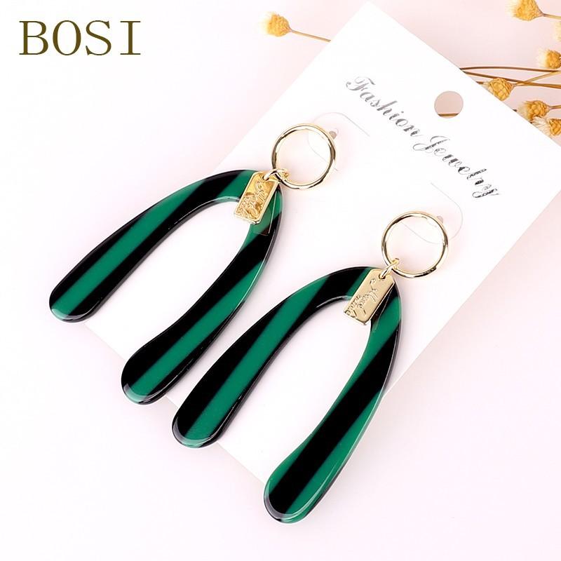 

rainbow Needle Earrings For Women Acrylic Boho Acetate Drop Earings Fashion Dangle Face Big Bohemian Accessories Jewellery