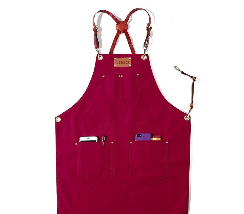 

Barista double-sided cotton canvas apron restaurant baking floral painting shop uniform