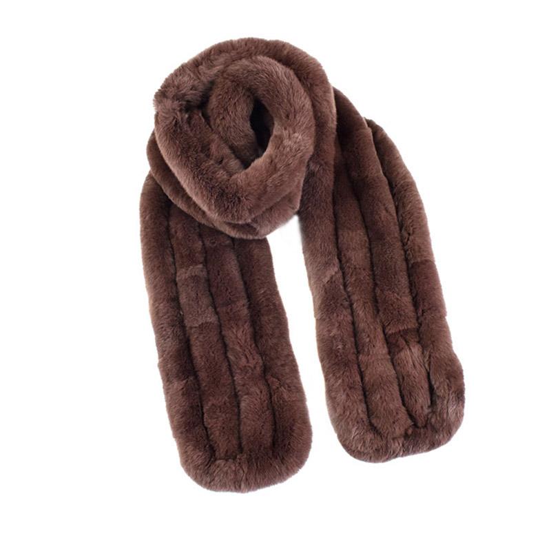 

160cm long scarf New natural rex fur long scarf fashion warm thick knitted fur soft muffler