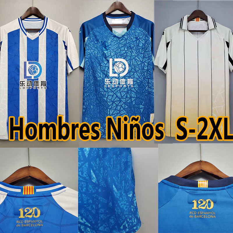 

RCD Espanyol R.D.T soccer jerseys 2020 2021 Camisetas de Fútbol Embarba Javi Puado David Lopez Spain LA liga men kids kits football shirts, Third