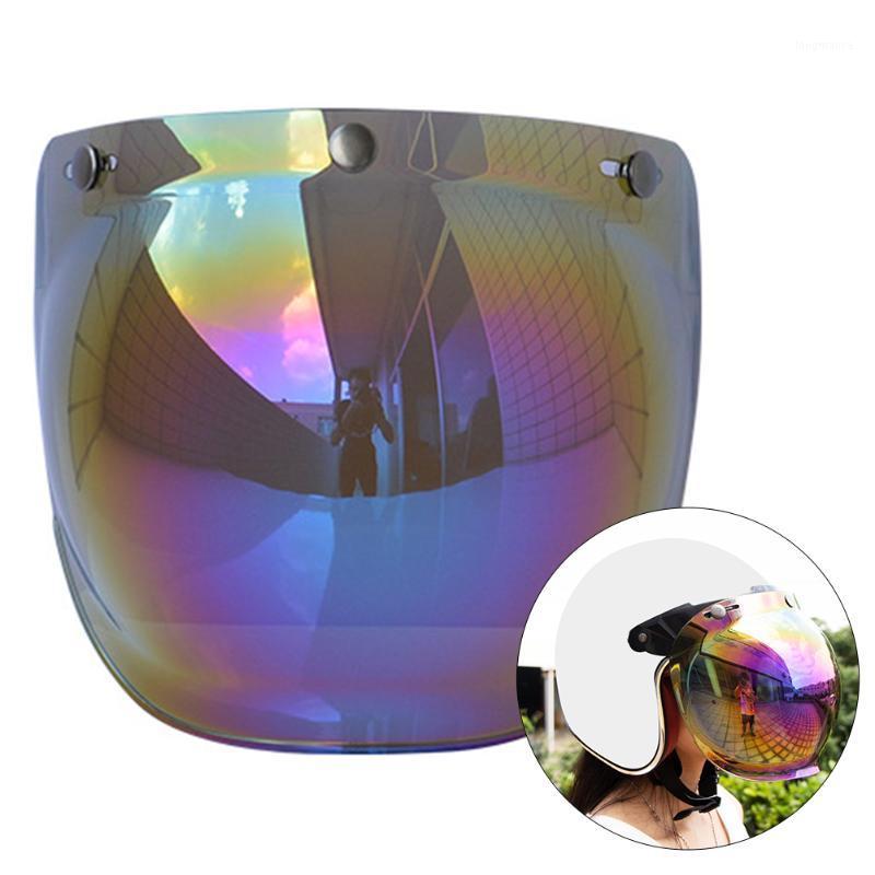 

Anti Fog Motorcycle Helmet Lens Set Windshield Frame Retro Bubble Visor Durable UV Protection Universal Dustproof Riding 3 Snap1, Colourful