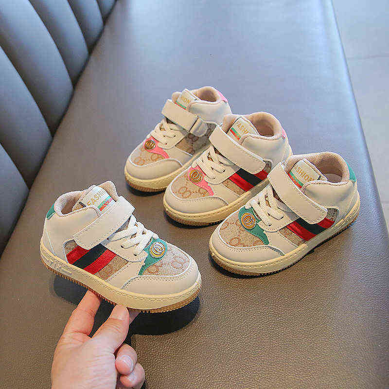 

Children's sports shoes spring and autumn boys' and girls' casual shoes middle and small children's high top board shoes Soft Sole, Green