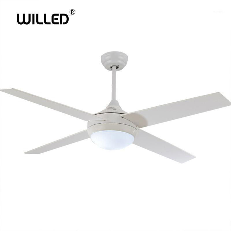 

white Ceiling Fans European simple ceiling fan lights LED remote control fan lights Lamp1