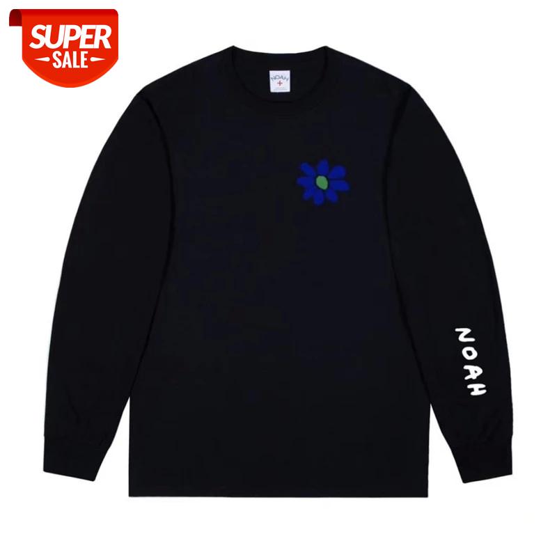 

Autumn Winter NOAH Core Bloom Sweatshirt Women Long Sleeve Flower Print T-shirt Tees Harajuku Simple Sweatshirts #1s6J, White;black