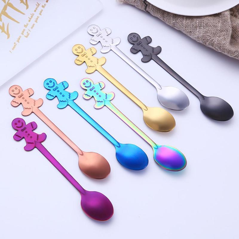 

4PCS Christmas Spoons Stainless Steel Spoon for Coffee Spoons Dessert Teaspoon Tableware Dinnerware Christmas Gift1