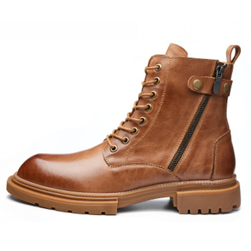 

Men Leather Boots Black Brown Leather Shoes Men Fashion Military Boots Man 12#22/10d50, 268 no thermal-a