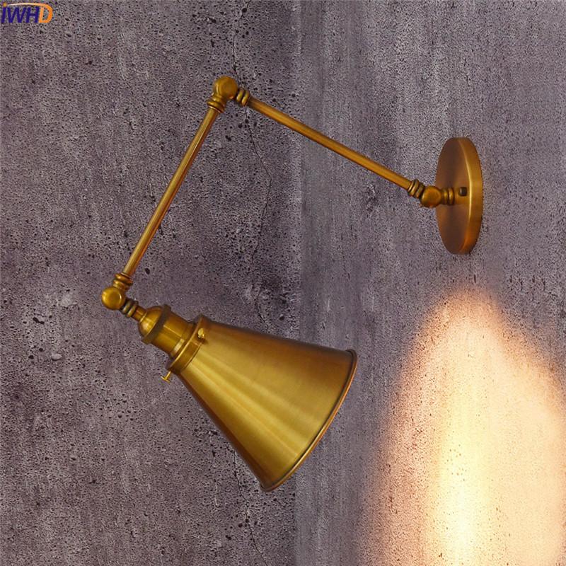 

IWHD Iron Adjustable Arm Wall Lamp Edison LED Wandlamp Simple Fixtures Home Lighting Bathroom Light Applique Murale Luminaire