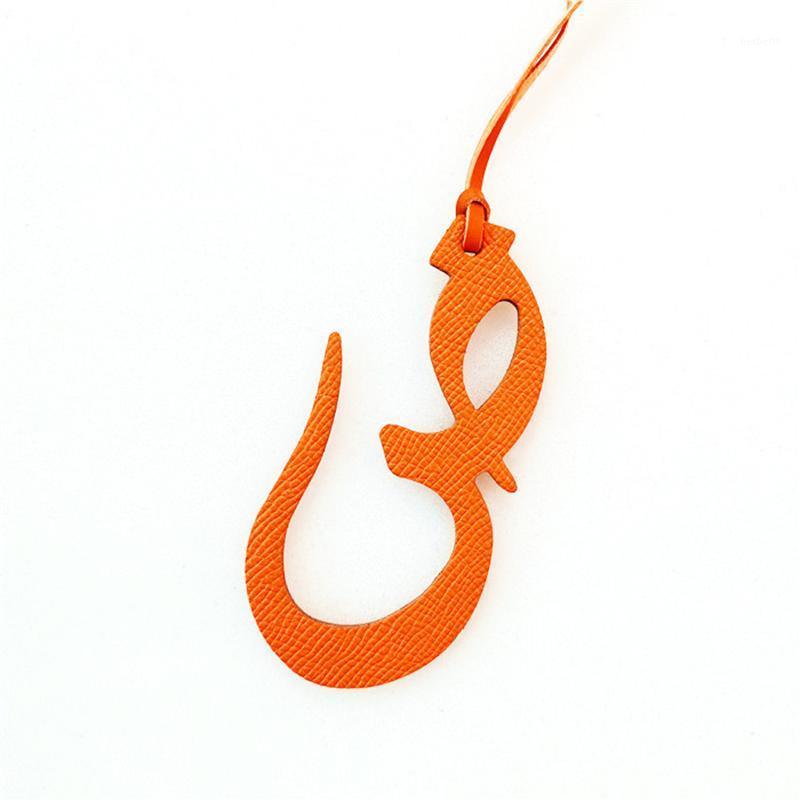 

Customized Genuine Leather Character Arabic Letter Bag Charm Alphabet Keychain Women Leather Bag Pendant Handbag Ornament1