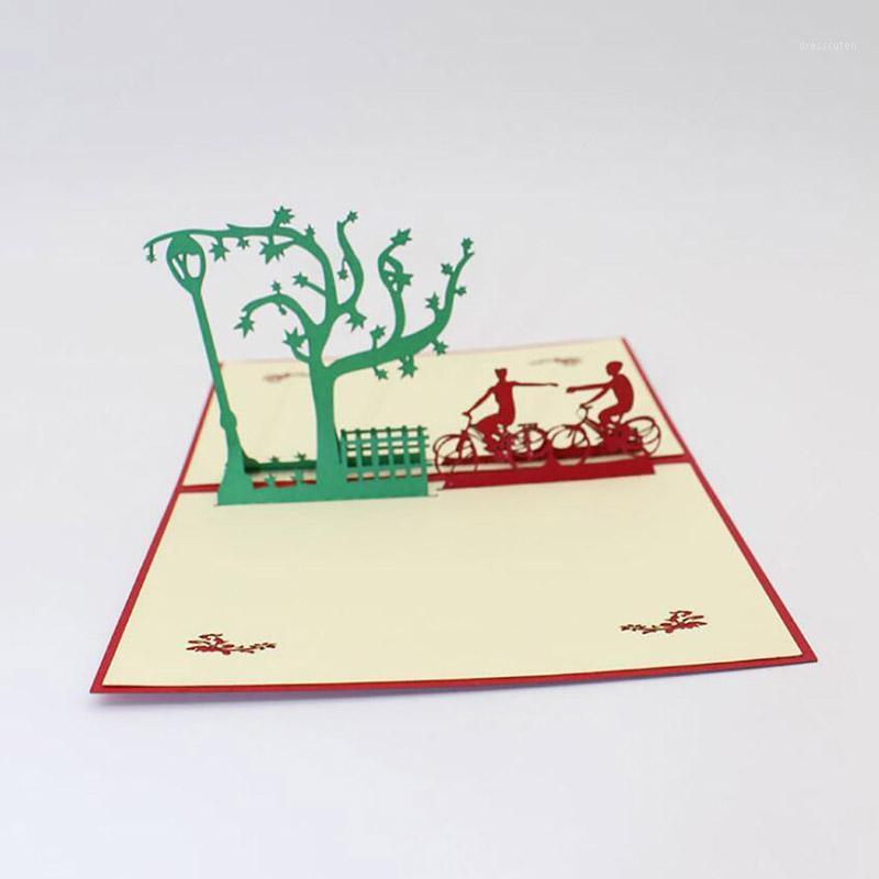

Paper-cut Greeting Card Bicycle Lover Paper Invitation Propose Postcard Wedding Creative Gifts Convite De Casamento1
